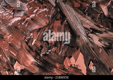 Abstract background with brown and beige plaster texture. Seamless background with large brushstrokes. Rough stylized texture with space for text. Hig Stock Photo