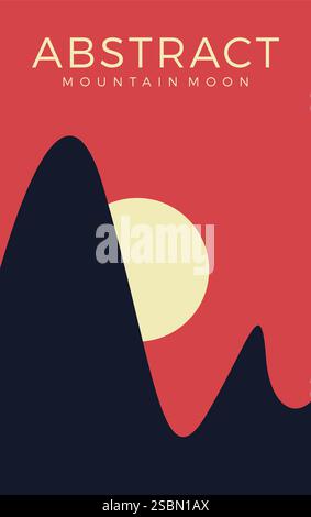 Abstract Mountain Moon background Vector for Poster Stock Vector