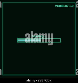 Vintage computer operating system style loading progress bar design, vector template Stock Vector