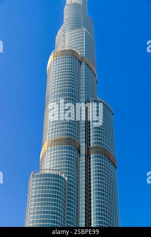 Details of the world's tallest building, Dubai's Burj Khalifa. The ...