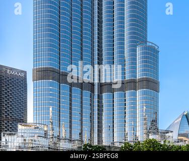 Details of the world's tallest building, Dubai's Burj Khalifa. The ...