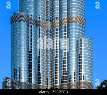 Details of the world's tallest building, Dubai's Burj Khalifa. The ...