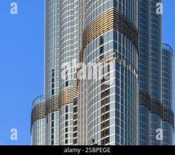 Details of the world's tallest building, Dubai's Burj Khalifa. The ...