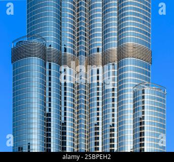 Details of the world's tallest building, Dubai's Burj Khalifa. The ...