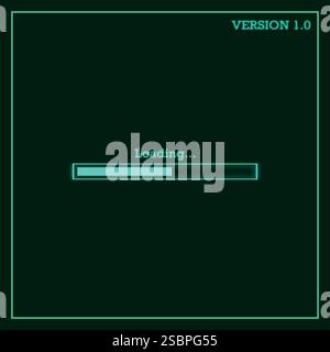 Vintage computer operating system style loading progress bar design, vector template Stock Vector