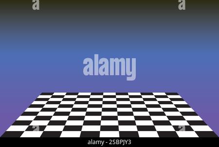 vector retrowave, vaporwave background, perspective view of checkerboard, product stand concept Stock Vector