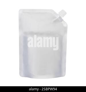 Silver Stand Up Pouch with Spout Stock Photo