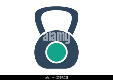 Kettlebell icon. solid icon style. icon related to gym and fitness. gym elements vector illustration Stock Vector