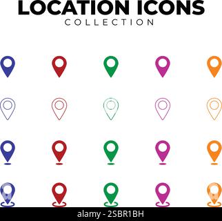 Location Icons Mega Pack Stock Vector