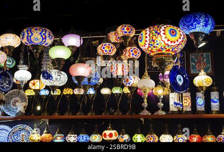 Mosaic colorful Ottoman lamps Lanterns Stock Photo