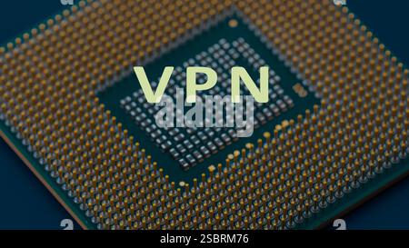 VPN Virtual Private Network uses encryption to create secure, private connections over public networks. Stock Photo