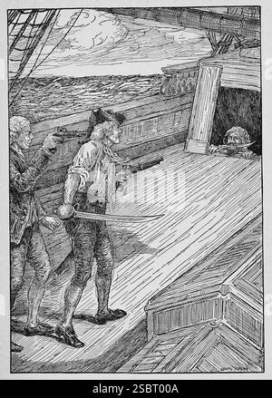 George Merry Treasure Island illustration by Louis Rhead, circa 1915. George Merry ...