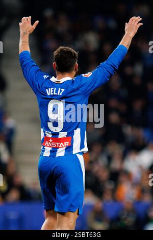 Marash Kumbulla and Leandro Cabrera of RCD Espanyol during the La Liga EA Sports match between