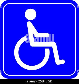 Disability parking sign handicapped disabled icon symbol illustration Stock Vector