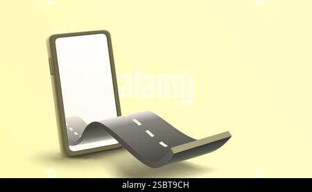 Smart phone road services, travel position online, web banner. Vector illustration Stock Vector