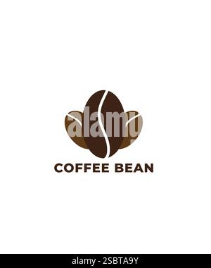 Coffee bean logo, Coffee shop logo design, vector illustration Stock Vector