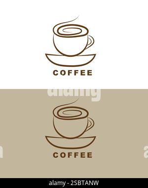 abstract Coffee cup logo, Coffee shop logo design, cafe cup logo, vector illustration Stock Vector