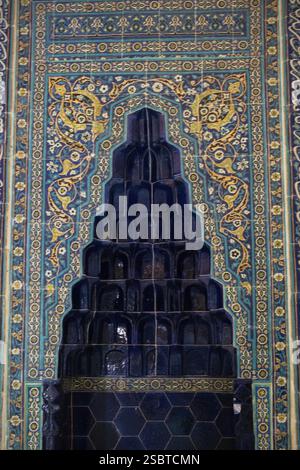 Ottoman ancient Handmade Turkish Tiles with floral patterns Stock Photo