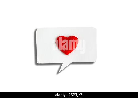 A bubble for text with a heart inside. The concept of happiness and love. Stock Photo