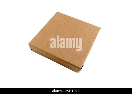 Cardboard craft box for gift on transparent background Stock Photo