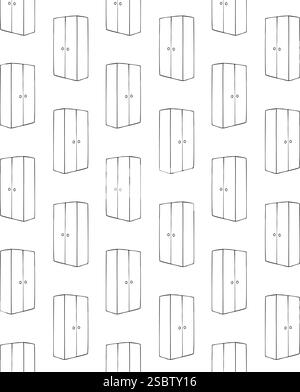 Vector seamless pattern of hand drawn sketch doodle outline closet isolated on white background Stock Vector