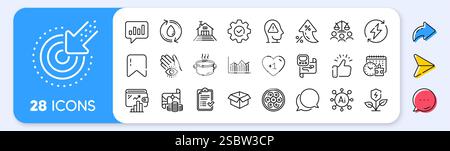 Mental health, Court jury and Puzzle time line icons. For web app, printing. App line icons. Vector Stock Vector
