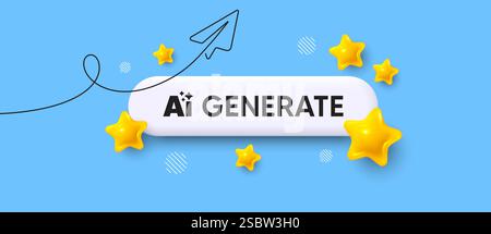 Generate AI. Artificial intelligence sign. Search bar template. Vector Stock Vector