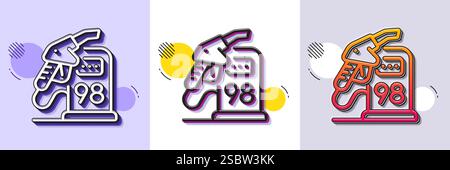 Petrol station line icon. Filling station sign. Halftone dotted pattern. Vector Stock Vector