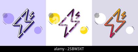 Power line icon. Flash electric energy sign. Halftone dotted pattern. Vector Stock Vector