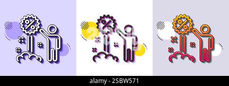 Discount line icon. Sale shopping sign. Halftone dotted pattern. Vector Stock Vector