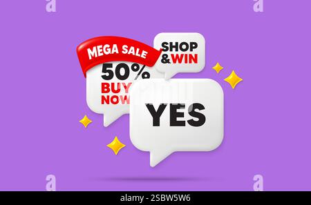 Yes text tag. Approved ok message. Ribbon speech bubbles. Vector Stock Vector