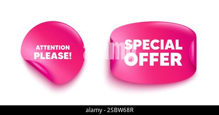 Attention please symbol. Special offer sign. Sticker special offer tags. Vector Stock Vector