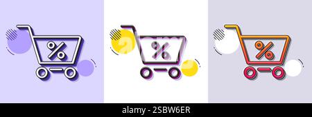 Shopping cart line icon. Online buying sign. Halftone dotted pattern. Vector Stock Vector