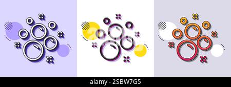 Clean bubbles line icon. Laundry shampoo sign. Clothing cleaner. Halftone dotted pattern. Vector Stock Vector