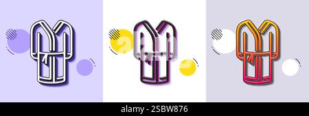 Bathrobe line icon. Housecoat robe sign. Halftone dotted pattern. Vector Stock Vector