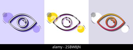 Eye line icon. Look or Optical Vision sign. Halftone dotted pattern. Vector Stock Vector