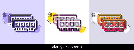 Ram line icon. Computer random-access memory component sign. Halftone dotted pattern. Vector Stock Vector