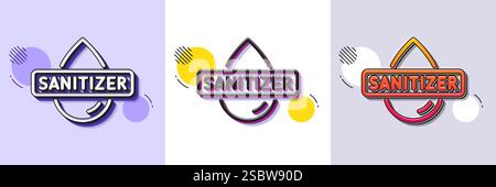 Hand sanitizer line icon. Sanitary cleaning sign. Halftone dotted pattern. Vector Stock Vector