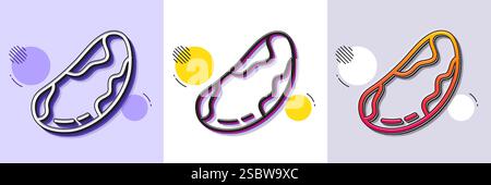 Brazil nut line icon. Tasty nuts sign. Vegan food. Halftone dotted pattern. Vector Stock Vector