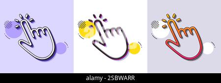 Hand cursor line icon. Click action sign. Halftone dotted pattern. Vector Stock Vector