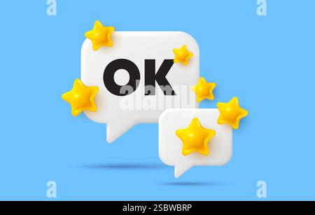 OK text tag. Approved okay message. Chat speech bubble. Vector Stock Vector