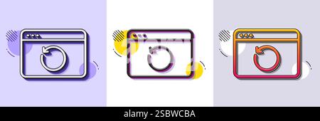 Recovery internet line icon. Backup data sign. Restore information. Halftone dotted pattern. Vector Stock Vector
