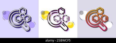Chemistry lab line icon. Laboratory research sign. Analysis. Halftone dotted pattern. Vector Stock Vector