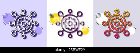 Framework line icon. Service maintenance sign. Halftone dotted pattern. Vector Stock Vector