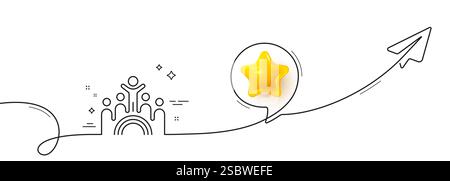 Inclusion line icon. Equity culture sign. Continuous line with plane. Vector Stock Vector