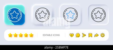 Loyalty star line icon. Bonus points. Discount program. Neumorphic buttons. Vector Stock Vector