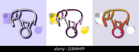 Elephant on ball line icon. Circus sign. Halftone dotted pattern. Vector Stock Vector