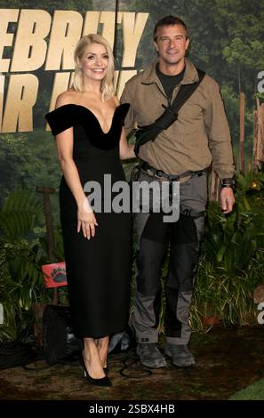 Holly Willoughby and Bear Grylls attend the "Celebrity Bear Hunt