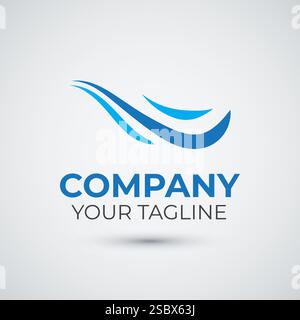 Wave water logo design template icon Stock Vector