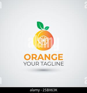Orange fruit logo design template Stock Vector
